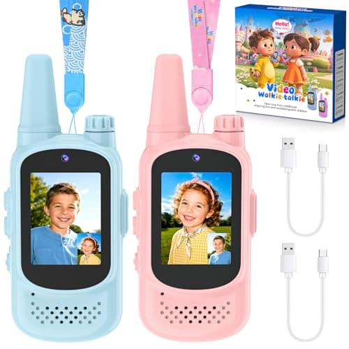 Video Walkie Talkies for Kids, Rechargeable Kids Walkie Talkies 2 Pack with Clearer Video Camera, Longer Range Radios, 3 Voice Effects, Travel Outdoor Toddler Toys, Gifts for Boys Girls Ages 3-12 - Image 1
