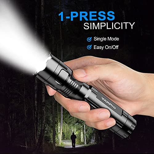 WdtPro 4 Pack LED Flashlights, Bright Flashlight with 16 AAA Batteries, Super Long Battery Life, Single Mode, High Lumens, EDC Flash Lights for Emergencies, Hurricane Supplies, Camping - Thumbnail 3