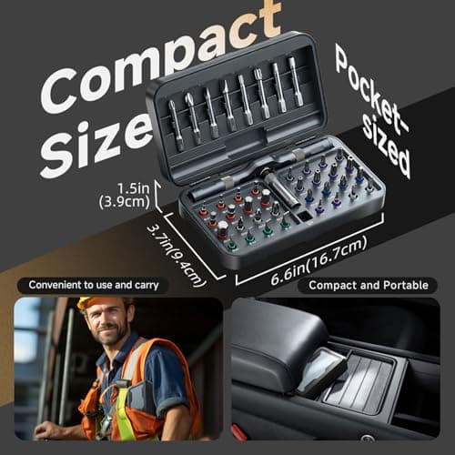 42 in 1 Magnetic Screwdriver Set, DIY Ratchet Screwdriver Set, Multi Bit Screw Drive with Storage Case, Portable Compact Repair Tool Kit for Gifts, Furniture, Computer, Bicycle - Thumbnail 3