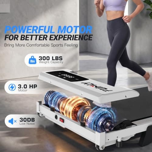 ANCHEER Walking Pad with Incline, 3.0HP Under Desk Treadmill for Home Office, 300 lbs Capacity Portable Mini Treadmill with Remote Control, Quiet Running Jogging Machine for Small Spaces - Thumbnail 4