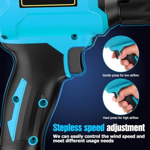 Cordless Leaf Blower, Leaf Blower Cordless with Battery and Charger, Portable Lightweight Handheld Blower, Extended Nozzle, Turbo Jet Blower for Lawn Care, Patio Cleaning, Leaves, Dust (Blue) - Thumbnail 5