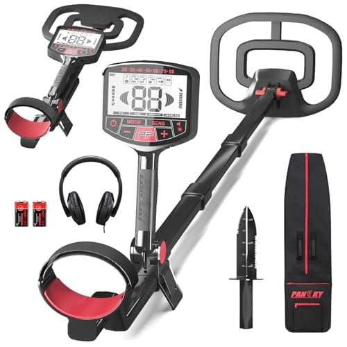 PANCKY Metal Detector for Adults Professional, Collapsible All-Terrain Pinpointing IP68 Waterproof Gold Metal Detector Kit 27.2 to 51.2" Adjustable, 5 Modes, 10.55x8.35 Coil, Higher Accuracy, PK1098 - Image 1