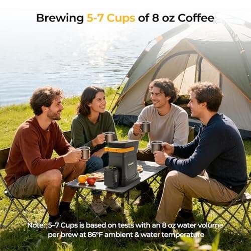 BougeRV Coffee Machine with 18V 8Ah Battery Powered Compatible with K Cup Coffee Pods & Ground, Cordless Coffee Maker for Travel Camping Outdoor Worker Home - Thumbnail 4