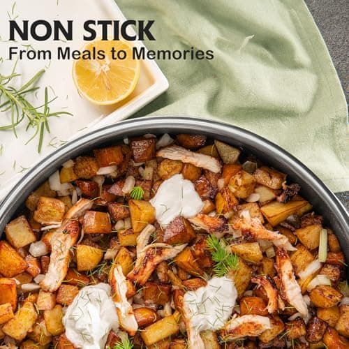 SNOWCLAD Pots and Pans Set Non Stick, 10 Pcs Hybrid Stainless Steel Cookware Sets, Non Stick Frying Pans, Saucepans, Saute Pan & Stock Pot, PFOA Free Kitchen Skillet,Induction Compatible - Thumbnail 2