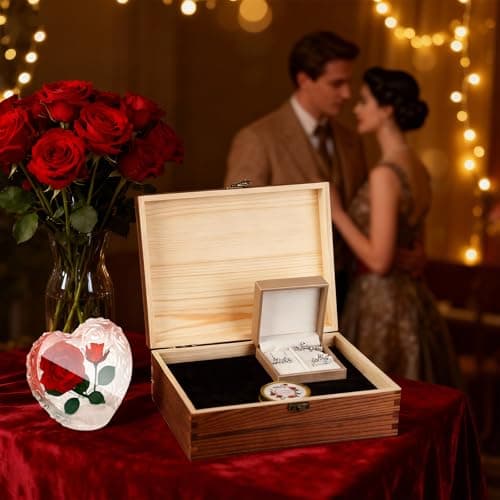 Preserved Roses Valentines Day Gifts for Her with Necklace Set & Scented Candle, Romantic Eternal Flowers Rose Birthday Gift for Wife Girlfriend Daughter Mom on Valentine's Mother's Day Anniversary - Thumbnail 6