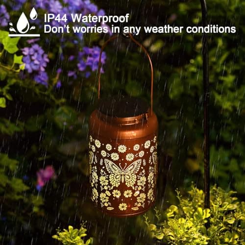 Mothers Day Gifts for Mom Grandma - Birthday Gifts for Women, 2 Pack Butterfly Solar Lanterns Outdoor Waterproof - Butterflies Solar Lights Garden Decor, Outdoor Decor for Patio, Yard - Thumbnail 6