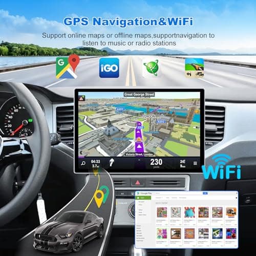 6+128GB Android 15 Qualcomm Car Stereo with Wireless CarPlay Android Auto, 12 inch QLED Touch Screen Upgrade GPS Navigation with AHD1080P Front and Rear Camera, Octa Core, WiFi, Bluetooth, Support 4G - Thumbnail 6