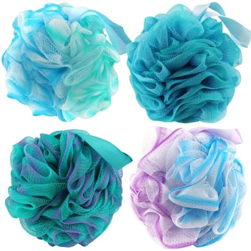 Chuya Bath Sponges Loofahs 70 Grams Large Size,4 Pack Shower Sponge Exfoliating Cleaning Bath Loofa Body Scrubber Balls for Women Men Children Washing - Image 1