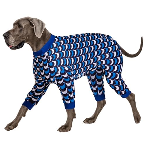 LovinPet Jammies for Large Dogs - Anti Licking & Anxiety Calming Dog Shirt, Lightweight Stretchy Summertime Print, Pitbull Shirt, Large Dogs Onesie, Pitbull Clothes, Dog Costume for Parties, Black 2XL - Image 1