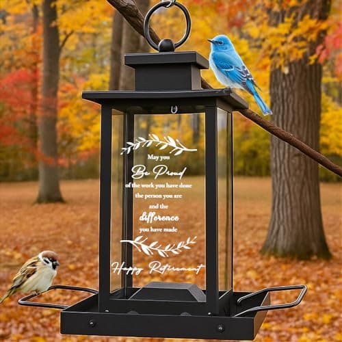 Retirement Gift Bird Feeders for Outdoors, Happy Retirement Gifts for Women Men Retired Friend Coworker Nurse Boss Teacher, Going Away Party Decorations, Home Decor Outside Garden Birdfeeders