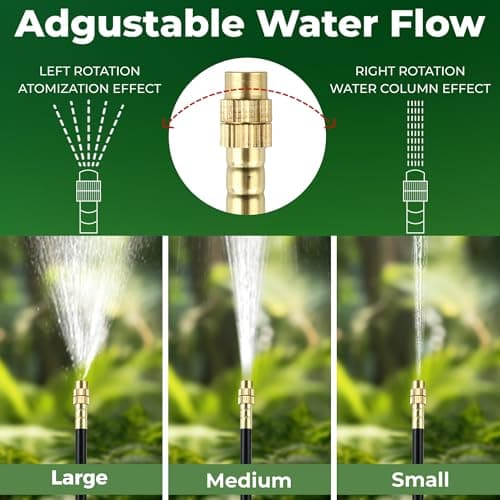 120FT Drip Irrigation System for Garden: Quick Connect PE Tubing Automatic Water Sprinkler Kit Adjustable Misting Part 1/4" Watering Hose for Outdoor Raised Bed Plants Flower Yard Greenhouse - Thumbnail 3