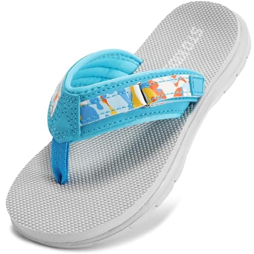 Kids Flip Flops Boys Sandals Girls Summer Beach Non Slip Outdoor & Intdoor Little/Big Boy Comfortable Fashion Lightweight Soft Bathroom Pool Swimming Shower Home House Sport Lake Blue Big Kid 6 - Image 1