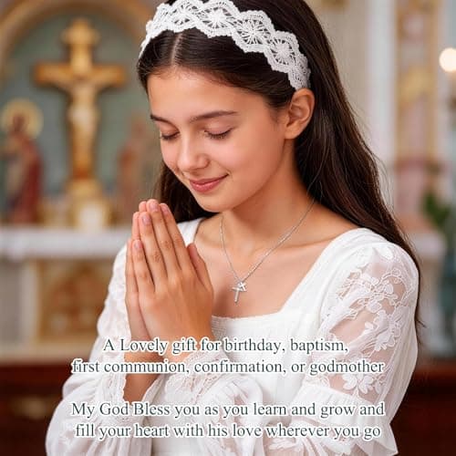 Gold Cross Necklace for Women - 14K Gold Plated Dainty Double Cross Pendant Necklace, Cute Cubic Zirconia Cross Charm Necklaces Faith Trendy Jewelry Birthday Easter Religious Christian Gift for Her - Thumbnail 6