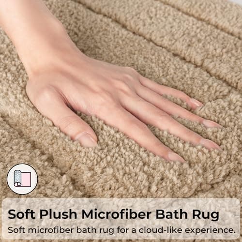 GRANNY SAYS Khaki Bathroom Rugs Non Slip, 59" x 20, Small Bathroom Rugs Washable，Bath Mats for Floor, Microfiber Bath Mat for Tub, Absorbent Shower Rug - Thumbnail 3