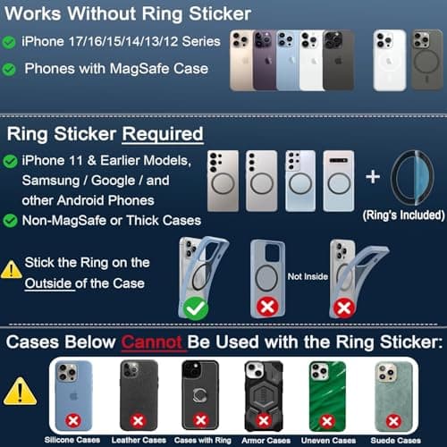 2026 Upgraded Car Vacuum Magnetic Phone Holder for Magsafe [96+LBS Suction & 2800gf Magnetic], 360°Adjustable Suction Cup Car Cell Phone Mount for iPhone 17 Pro Max 16 15 14 13 12 and All Smartphones - Thumbnail 5