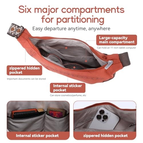 Xieyiwei Crossbody Bags for Women Lightweight Large Capacity Messenger Shoulder Bag Purses for Women with Adjustable Strap for Travel & Shopping - Thumbnail 3