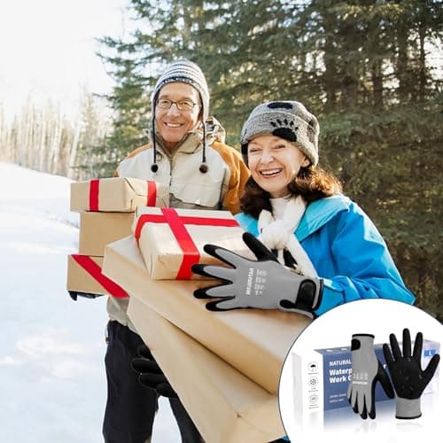 100% Waterproof Gloves for Men & Women,Winter Work Gloves for Cold Weather,Waterproof Work Gloves with Grip,Winter Freezer Gloves for Working,Gardening, Fishing, Construction Worker (Grey,Medium) - Thumbnail 6