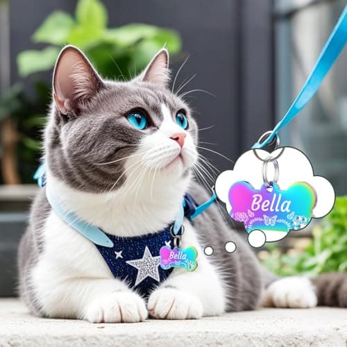 YEHANTI Dog Tags Personalized for Pets with Name Pattern Art Design - Engraved with Laser - Stainless Steel Cats Dogs ID Tags - Stylish Dog Collar Accessories (Hollow Bone) - Thumbnail 6