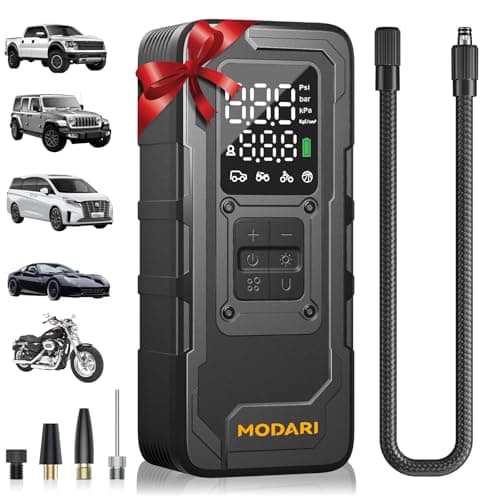 Tire Inflator Portable Air Compressor, Up to 160 PSI Car Tire Inflator, Cordless Air Pump, Portable Tire Pump with Gauge - Portable Tire Inflators for Car, Light Pickup, Bike and More