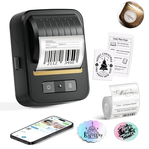 Anycash Label Maker Machine with Tape, 2 Inch Portable Bluetooth Label Makers, N20 Wireless Thermal Label Printer for Small Business, Office, Home, School, Barcode Address Logo Labeler for Phone - Image 1