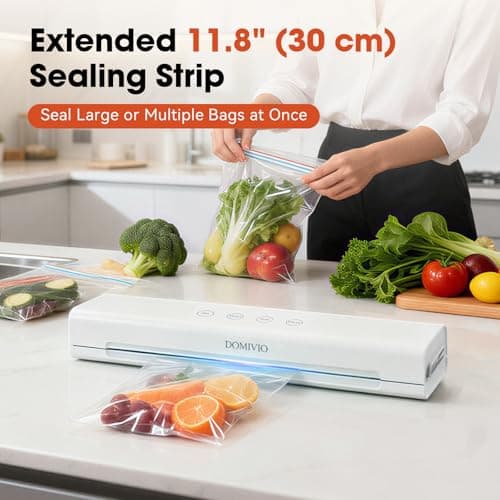 Vacuum Sealer Machine for Food, 4-in-1 Functions with 20 Vacuum Bags (20x30cm) - Dry & Wet Modes, Quick Sealing for Freshness & Storage, Compact Design for Home Kitchen Use - Thumbnail 2