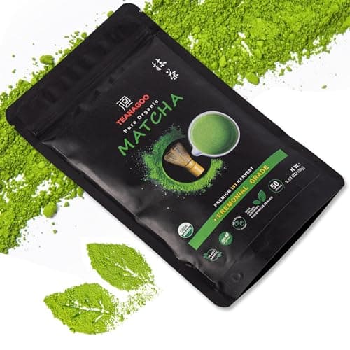 TEANAGOO Matcha Powder Ceremonial Grade, Premium Green Tea for Latte/Breakfast Beverage/Daily Green Tea, USDA Organic Ceremony Matcha Tea, Unsweetened No Additives, First Harvest, 3.53oz(100g) - Image 1