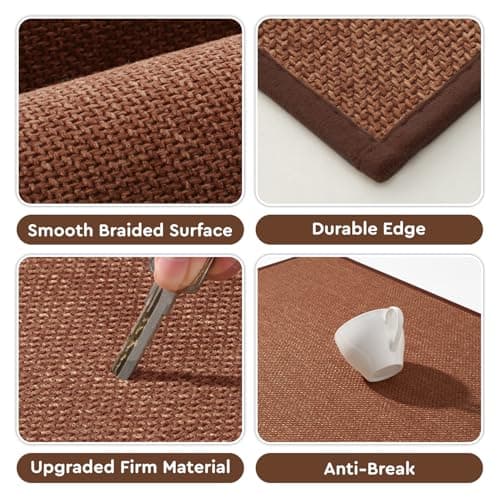 tchdio Kitchen Mats for Floor, Rubber Backed Kitchen Rugs Non Slip Washable, Superior Absorbent Kitchen Runner Rug Easy to Clean, Comfort Kitchen Floor Mat Front of Sink (Burnt Orange, 20" × 47") - Thumbnail 4