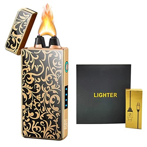 RSBYE Big Flame Electric Lighter Plasma Lighters Cool Lighters with LED Battery Indicator, Windproof Arc Lighter, Butane for Man & Woman(Bloom) - Image 1