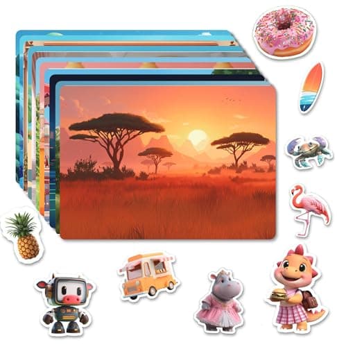 Dino Fun Reusable Sticker & Coloring Book for Kids | 2-in-1 Set with 160+ Stickers, 6 Markers & 11 Themes | Educational Travel Toy Gift for Ages 4-8 - Thumbnail 2