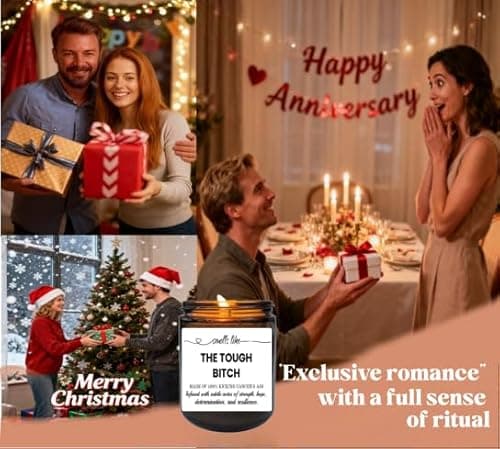 Carastora Fun Candle for Women, Natural Soy Wax, Bluebells Scented Aromatherapy Candle, Perfect Unique Relaxing Gift for Friends, Mom, Sisters, Birthday, Valentine's Day, Christmas - Thumbnail 4