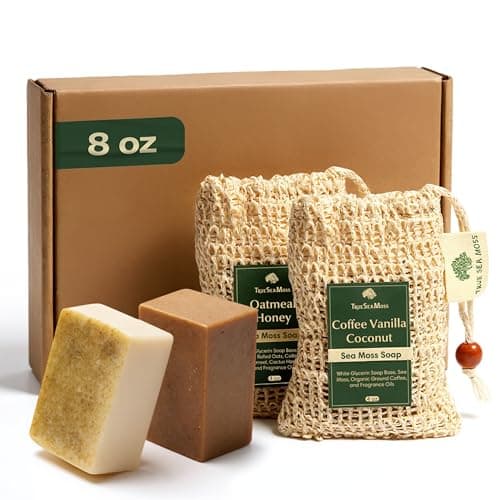 Wellness Gift Sea Moss Soap Bar – All-Natural Detox Soap with Coffee, Vanilla, Coconut & Oatmeal Honey – Gentle Handmade Foam for Sensitive Skin, Face & Body – Valentine's Gift for Men & Women - Image 1