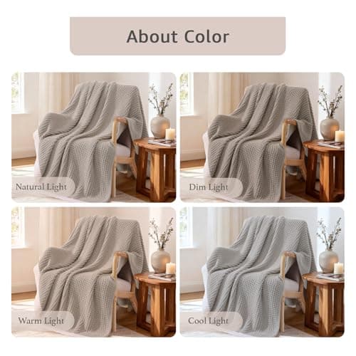 WRENSONGE Pineapple Stitch Throw Blanket, Sand Soft Cozy Fluffy Warm Hand Made Throw Blankets for Couch, Sofa, Chair, Bed, Camping, Picnic, Travel Lightweight Bed Blanket - 50"*60" - Thumbnail 6