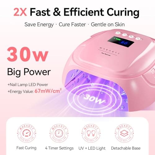 Makartt Professional UV Light with Handle 30W Rechargeable Nail Dryer - Thumbnail 2