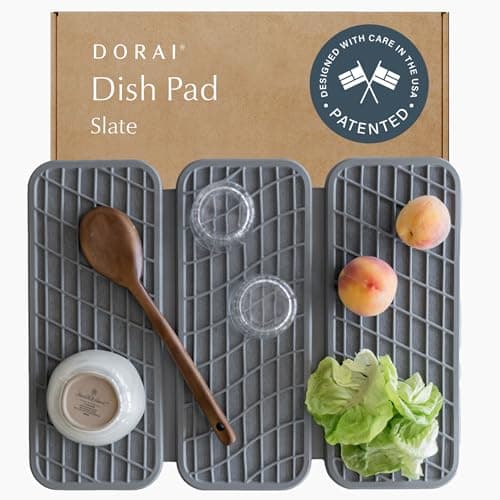 Dorai Home Dish Pad – Quick-Dry Diatomite Stone Drying Mat for Kitchen Counter, 19.9" x 15.2" x 0.52", Slate - Image 1