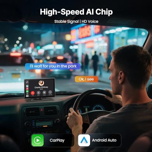 9''HD Carplay Screen for Car 4K Dash Cam&1080P Backup Camera with Apple Carplay&Android Auto Voice Control GPS DVR Call Music Message Mirror Link Airplay/Android Cast Fit Pickup Truck SUV MPV RV - Thumbnail 5