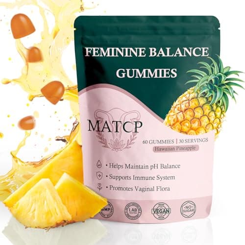 MATOP Premium Feminine Balance Gummies for Women - pH Balance Support & Vaginal Probiotic with Hawaiian Pineapple Flavor, Vegan, Gluten-Free – 60 Gummies (30 Servings) - Image 1