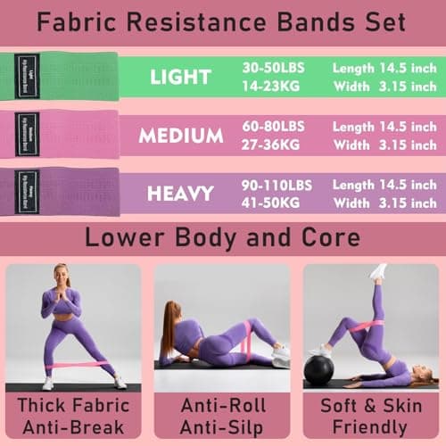 Pilates Ring Kit with Adjustable Ankle Wrist Weights, Fabric Resistance Bands, Pilates Equipment Yoga Ball for Home Workout to Tone, Sculpt and Strengthen, Fitness Magic Circle Rings for Women (Pink) - Thumbnail 4