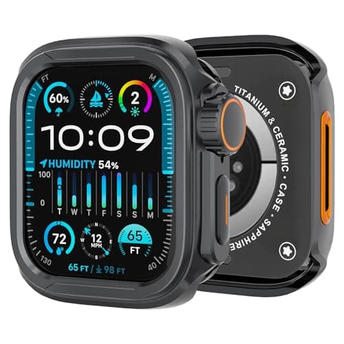 SDOCEBF Aluminum Alloy Case for Apple Watch SE 3/2/1, Series 6/5/4 44mm, Rugged Metal Bumper with Ceramic Back Cover, Shockproof Protective Case for iWatch 44mm, Titanium Gray - Image 1