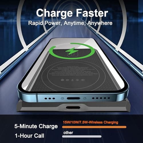 Magnetic Portable Charger 5000mAh with 15W Wireless & 20W PD Fast Charging,Ultra-Slim Travel-Ready Design,LED Display & Premium Metal Shell,Compatible with iPhone 16/15/14/13 Pro/Pro Max/Plus - Thumbnail 3