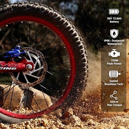 RFN 36V Kids Electric-Dirt-Bike 3-Speed Jump Bike – Lightweight Aluminum Frame Electric Bike, 15.5 mph Max Speed, 13.7-Mile Range for Ages 4-8 - Thumbnail 5