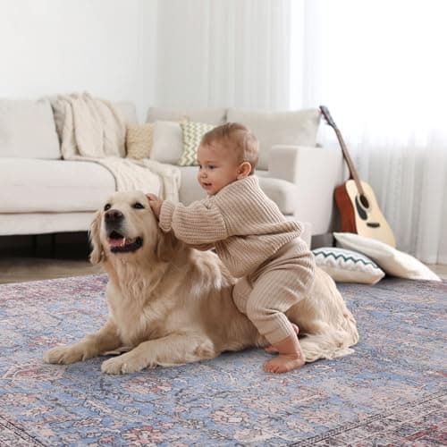 Vanmoos 2x3 Washable Area Rug – Soft, Non-Slip Entrance Rug, Durable Indoor Door mat, Floor Carpet for High-Traffic Areas, Entryway, Kitchen, and Bedside, Rustic Vibes/Rust - Thumbnail 4