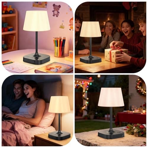 IMAGOA Outdoor Table Lamp - 8000mAh Cordless Rechargeable Battery,Dimmable LED Display Touch Lamp for Camping Patio and Bedroom (Black) - Thumbnail 6