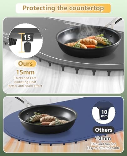 Food Warming Mats for Countertop Extra Large(XXL 36"x15"),Electric Heating Pad for Food,Roll Up Silicone Warmer Mat for Party and Kitchen,Practical Cooking Birthday Gift for Mom and Women(Gray) - Thumbnail 5