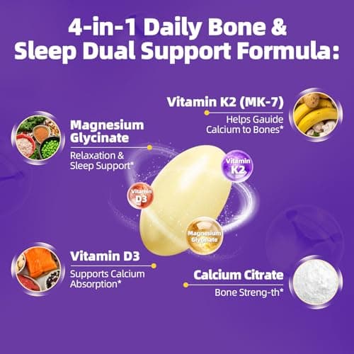 Magnesium Glycinate 400mg Softgels, Small Easy to Swallow High Absorption Magnesium Supplement, with Vitamin D3 & K2 for Sleep Relax Calm Muscle Bone* Health, 120 Gelcaps - Thumbnail 2