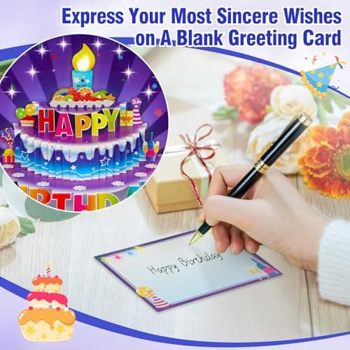 FaCraft Birthday Card for Women Men, Blowable Candle with Lights & Music - Thumbnail 6
