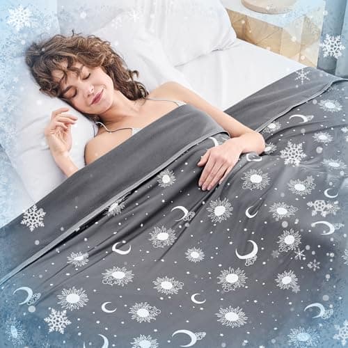 inhand Cooling Blanket - Cooling Blankets for Hot Sleepers -Decorative Lightweight Breathable Summer Cold Blankets for Sleeping Night Sweats to Keep Cool-(90"x90") Dark Grey-Sky