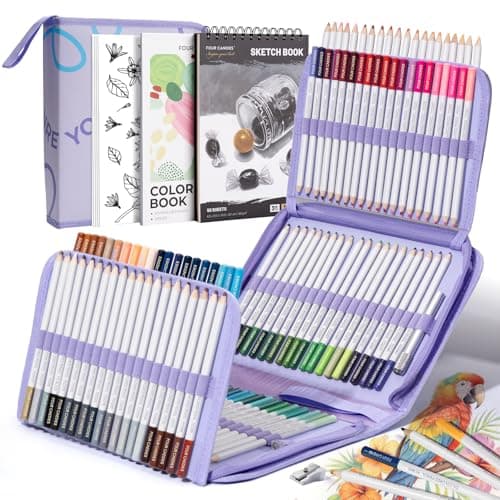 Four Candies Colored Pencils Set,120 Soft Colored Pencils for Coloring Books and Drawing,Blending,Shading. Non-Toxic Art Supplies with Portable Zipper Case & 3-Color Sketchbook for Artists, Beginners - Image 1