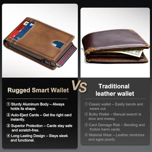furid Card Wallet For Men Slim: Smart Rfid Minimalist Front Pocket Pop Up Wallet with ID Window - Gifts for Husband Father at Birthday Anniversary - Thumbnail 3