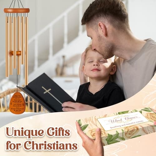 Christian Gifts for Women, Religious Inspirational Gifts for Men Women, Christian Wind Chimes Baptism, Birthday,Thanksgiving, Faith Based Gift for Pastor Friends Mom Boys Girl Sister - Thumbnail 2