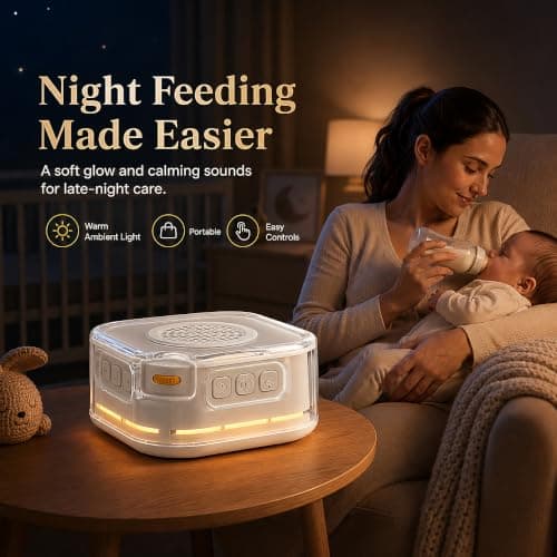 White Noise Machine for Baby,28 Sounds,Auto Cry Detection,Bluetooth Speaker - Thumbnail 4